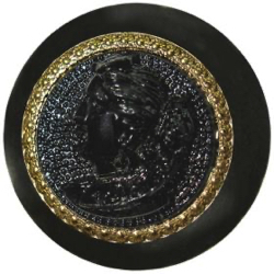 8-1 Black Glass - Cameo Design Back Mark (BM)  (7/8")